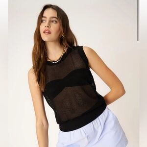 NWT Project Social T Be Real Sweater Mesh Crop Tank Top - M